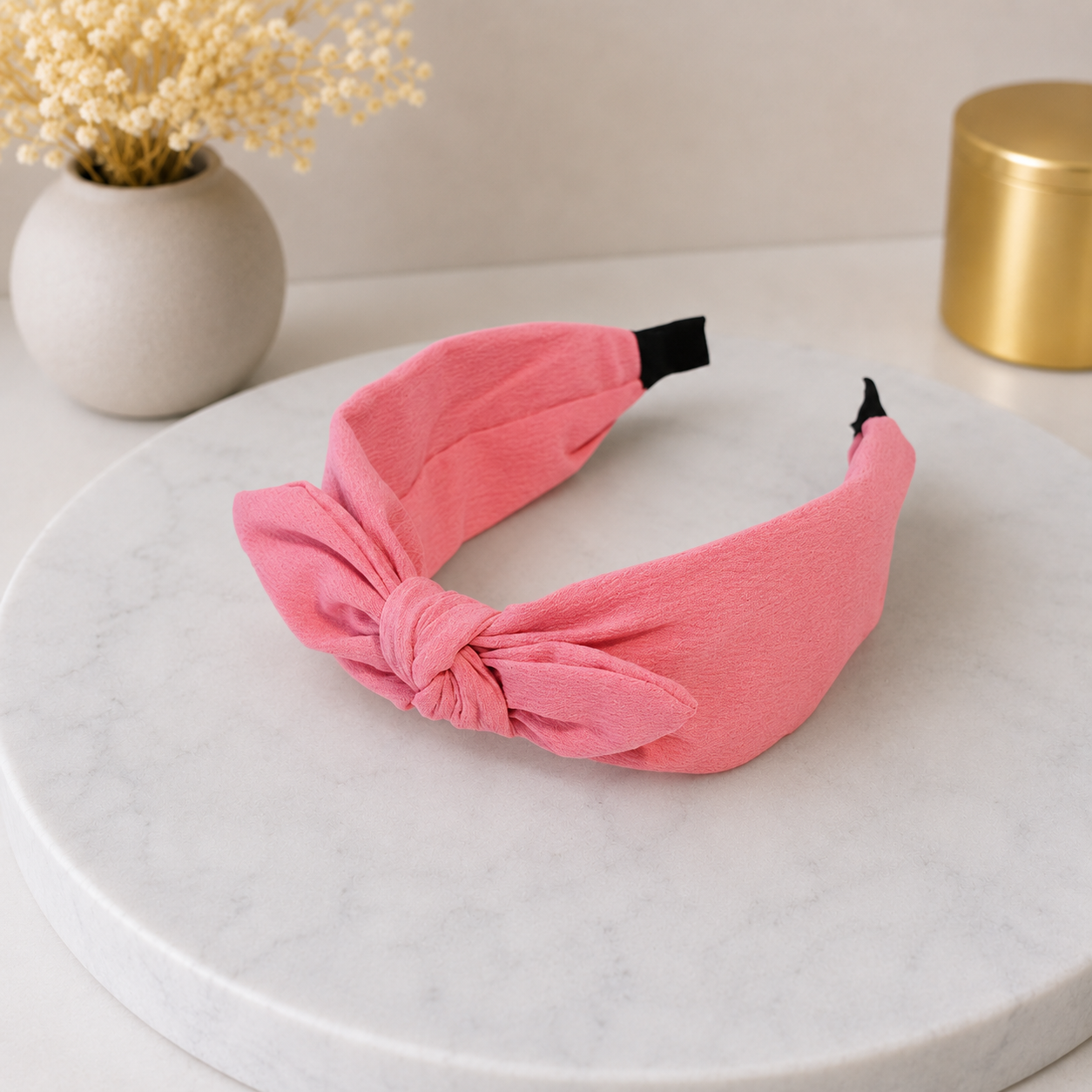 Plain headband with bow