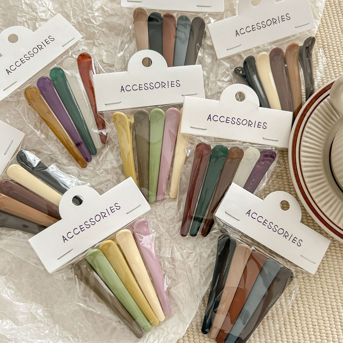 5-pack small acrylic Ibis hair slide