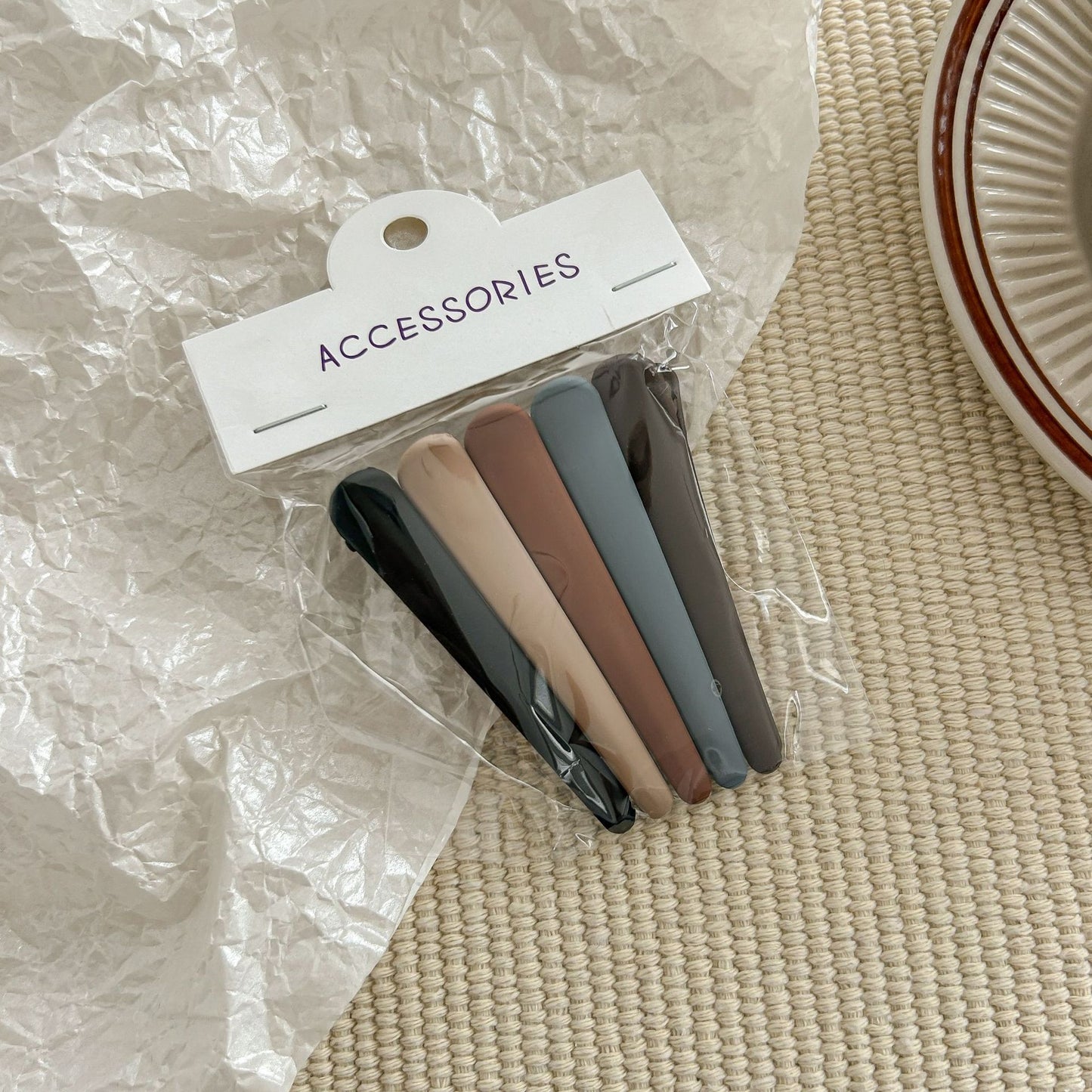 5-pack small acrylic Ibis hair slide