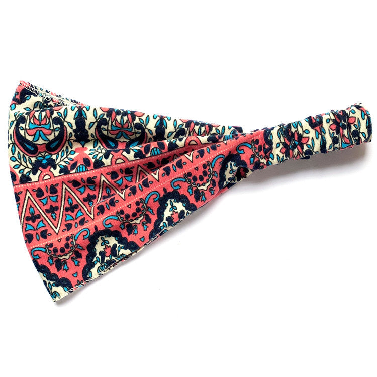 Printed thin cotton bandanna headband