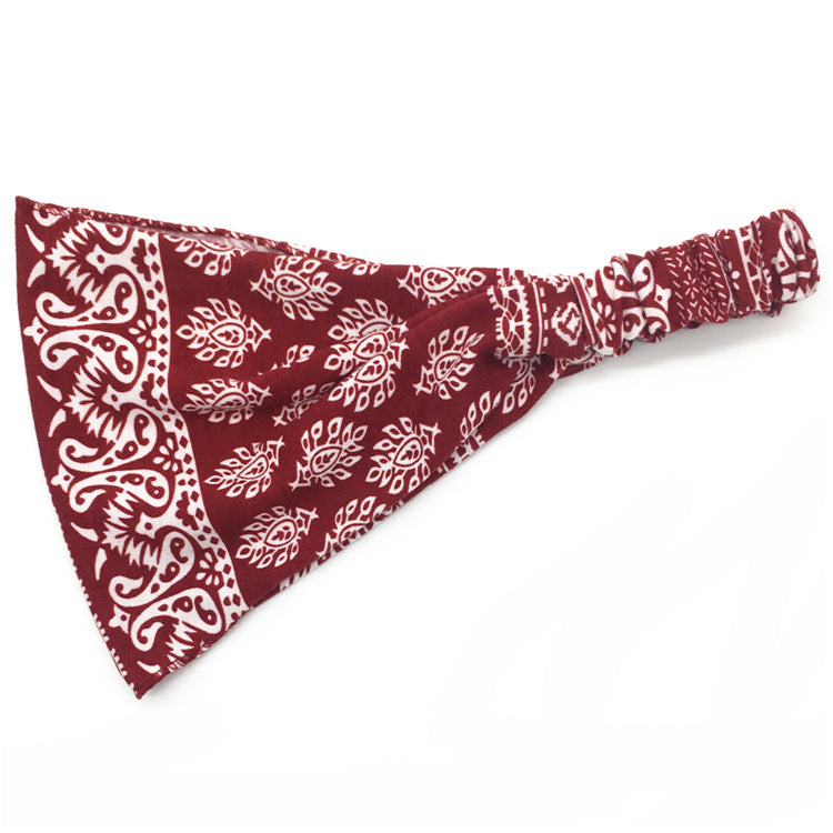 Printed thin cotton bandanna headband