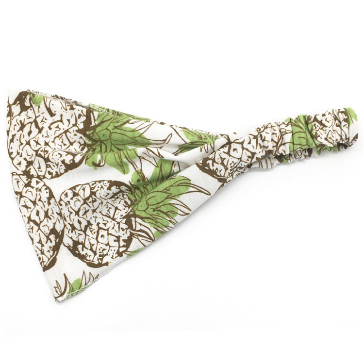 Printed thin cotton bandanna headband