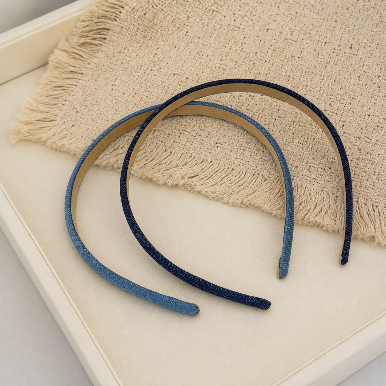 Denim blue thin headband