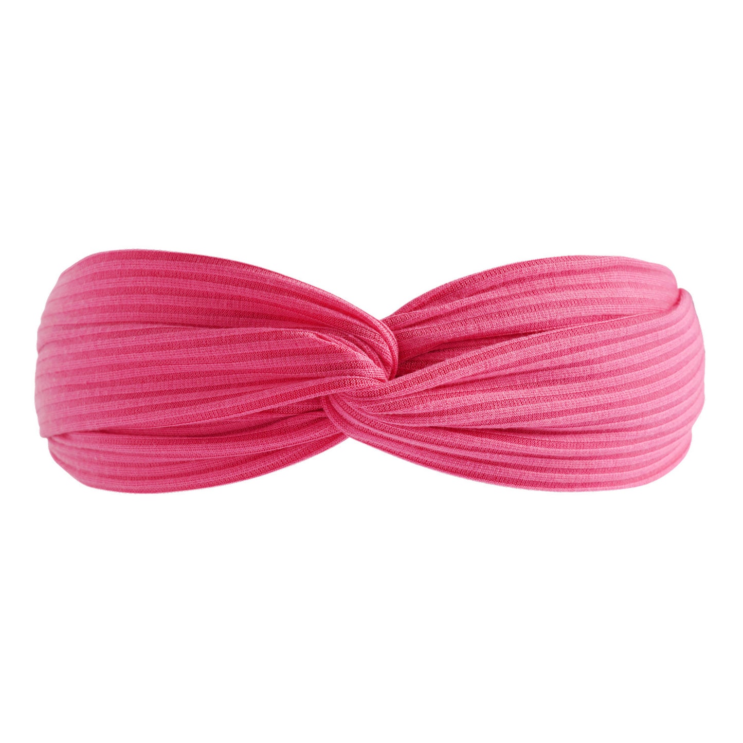 Twist front ribbed cotton elastic headband