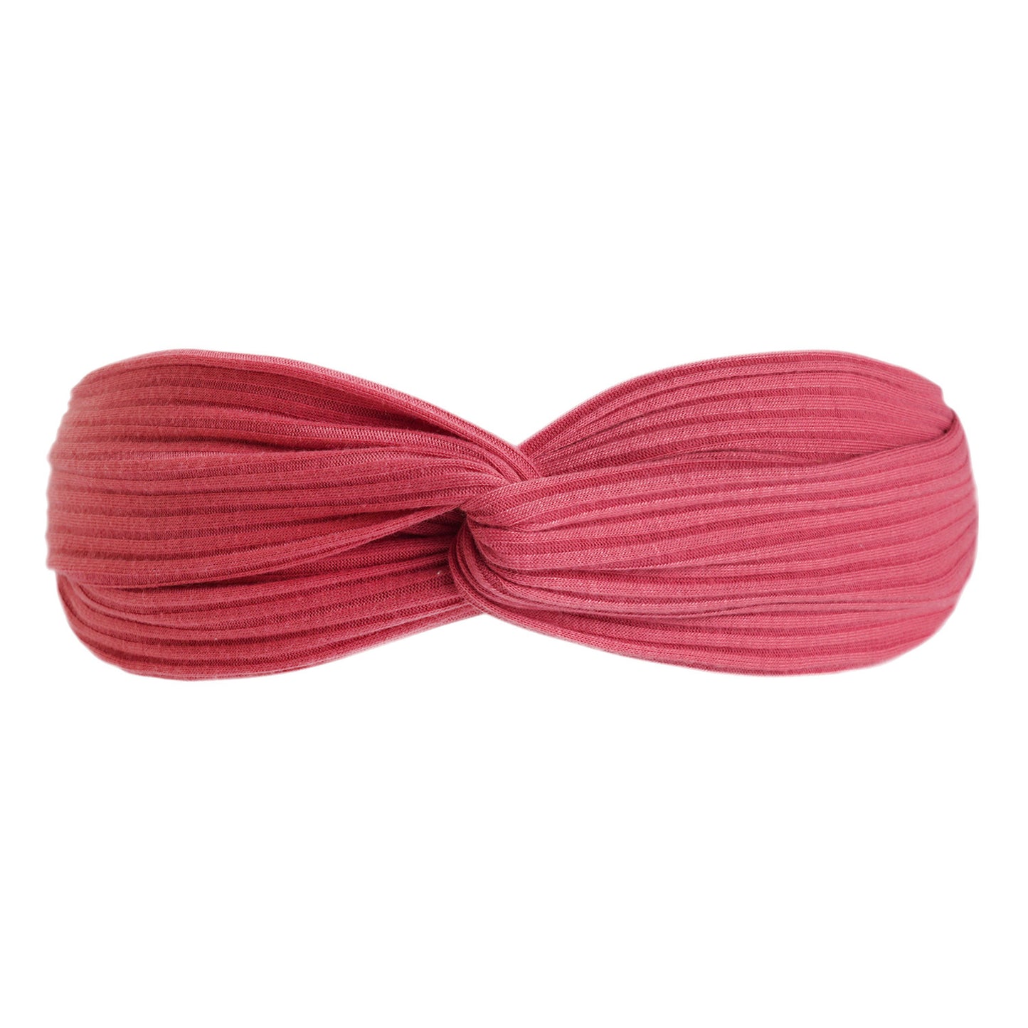 Twist front ribbed cotton elastic headband