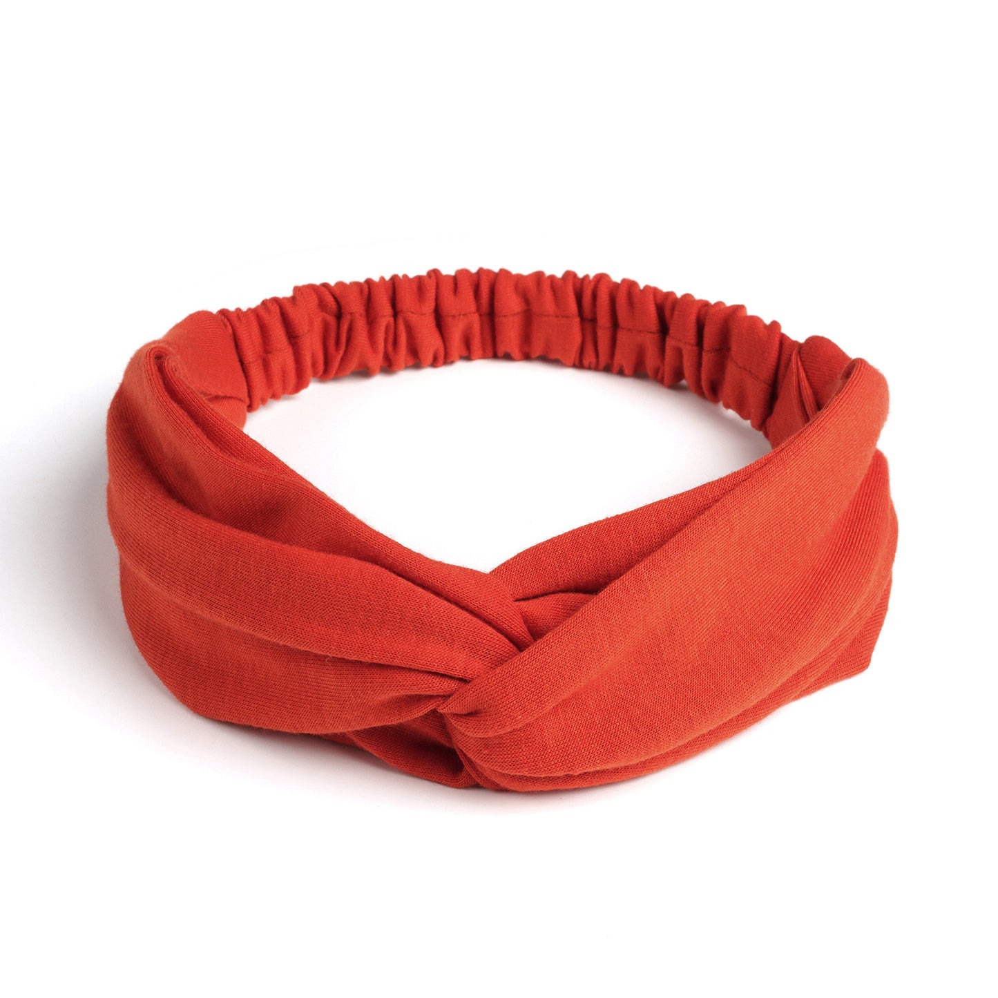 Twist front cotton elastic headband