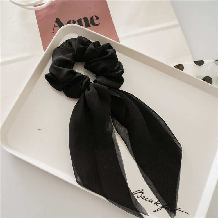 Chiffon plain scrunchies with tail