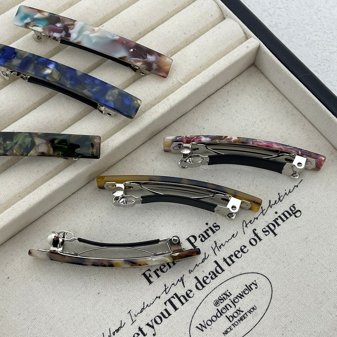 Small resin plain hair barrette