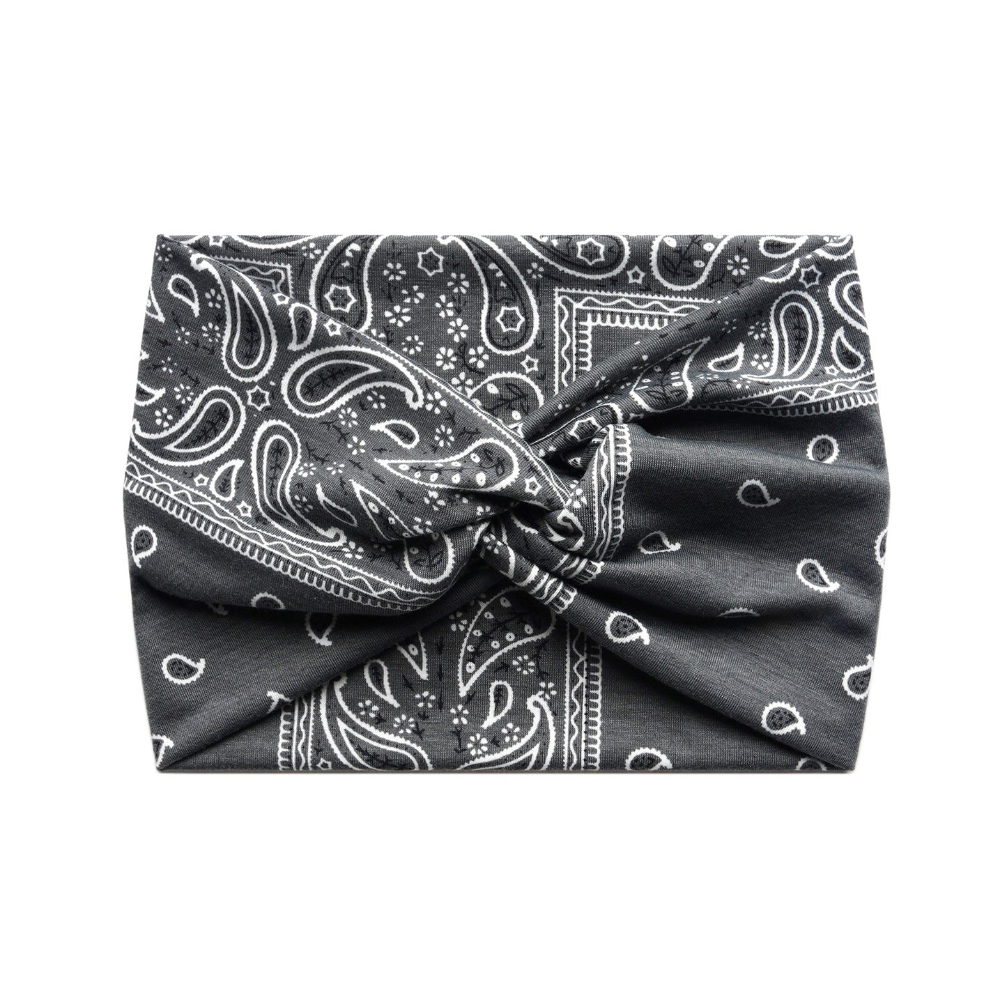 Paisley print super wide twist front stretchy headband