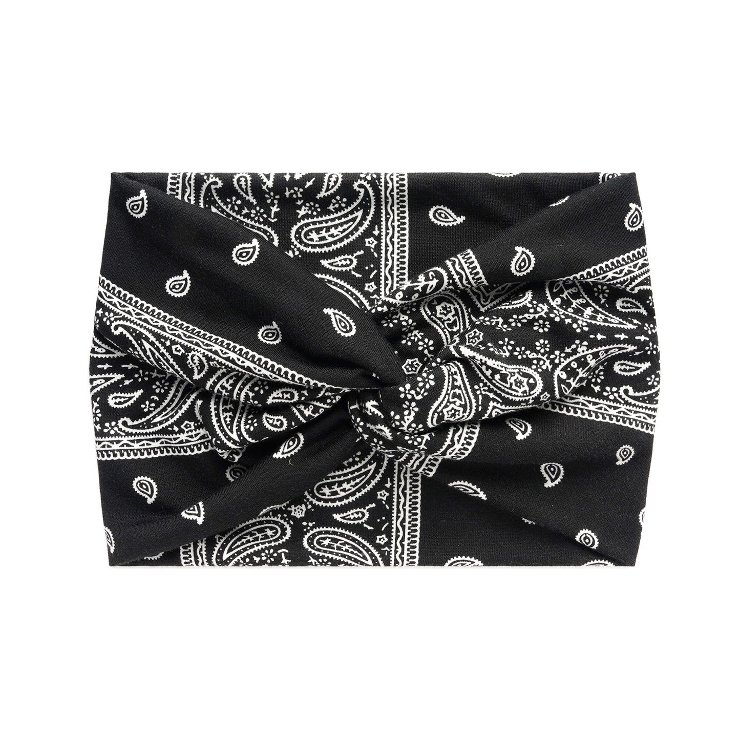 Paisley print super wide twist front stretchy headband
