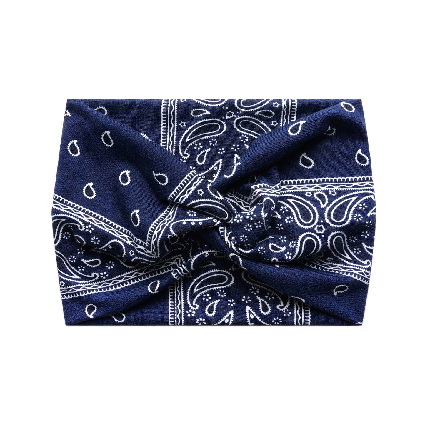 Paisley print super wide twist front stretchy headband