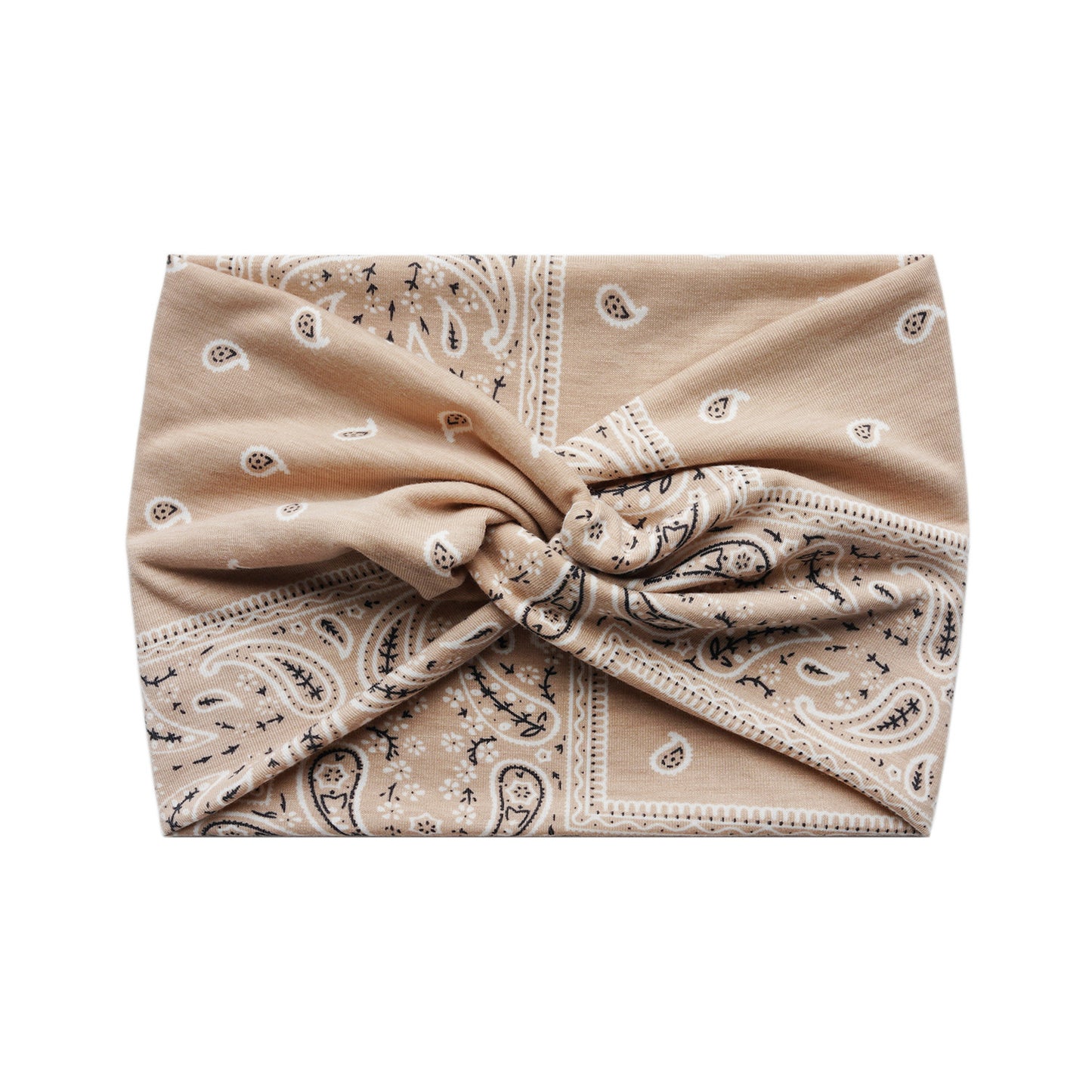 Paisley print super wide twist front stretchy headband