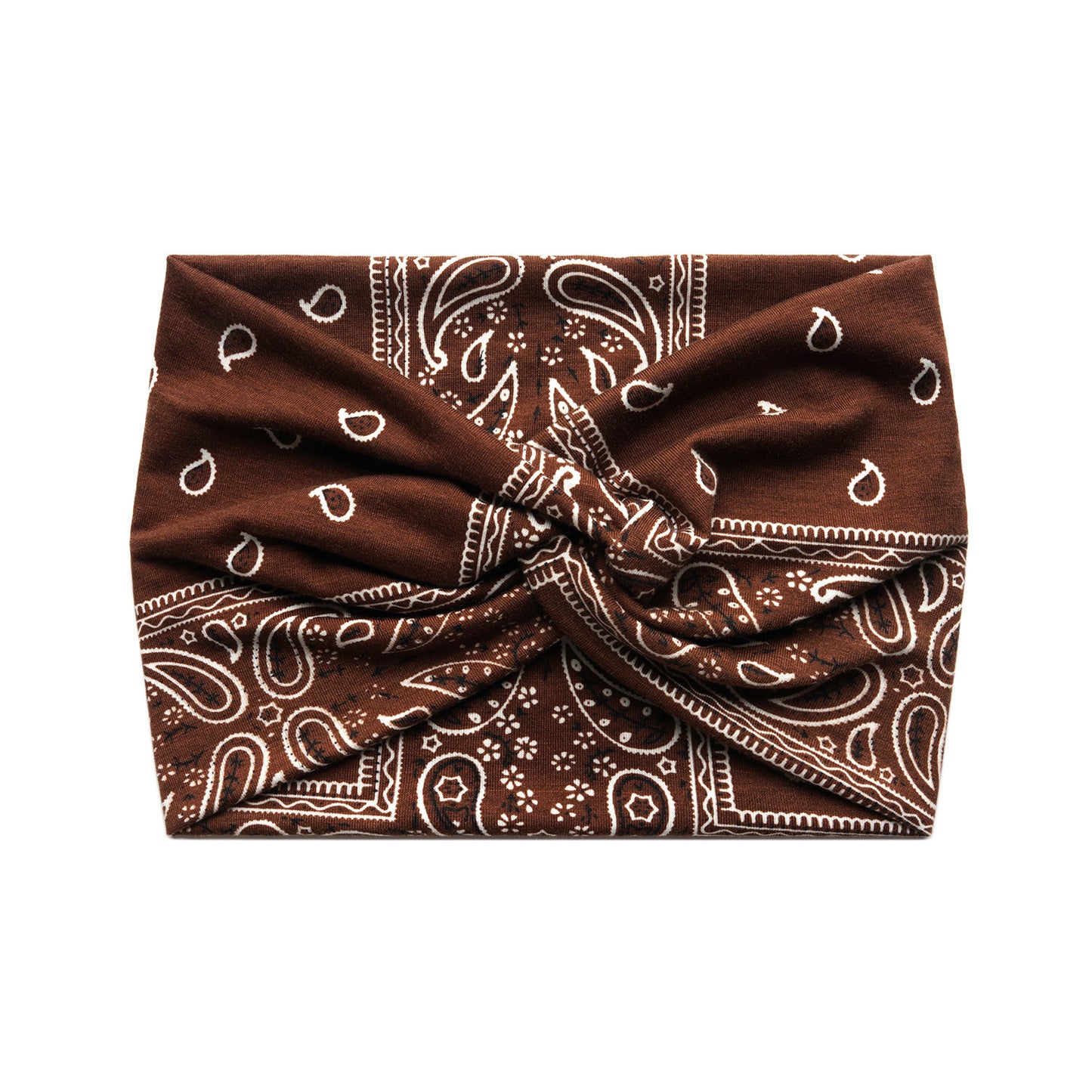 Paisley print super wide twist front stretchy headband