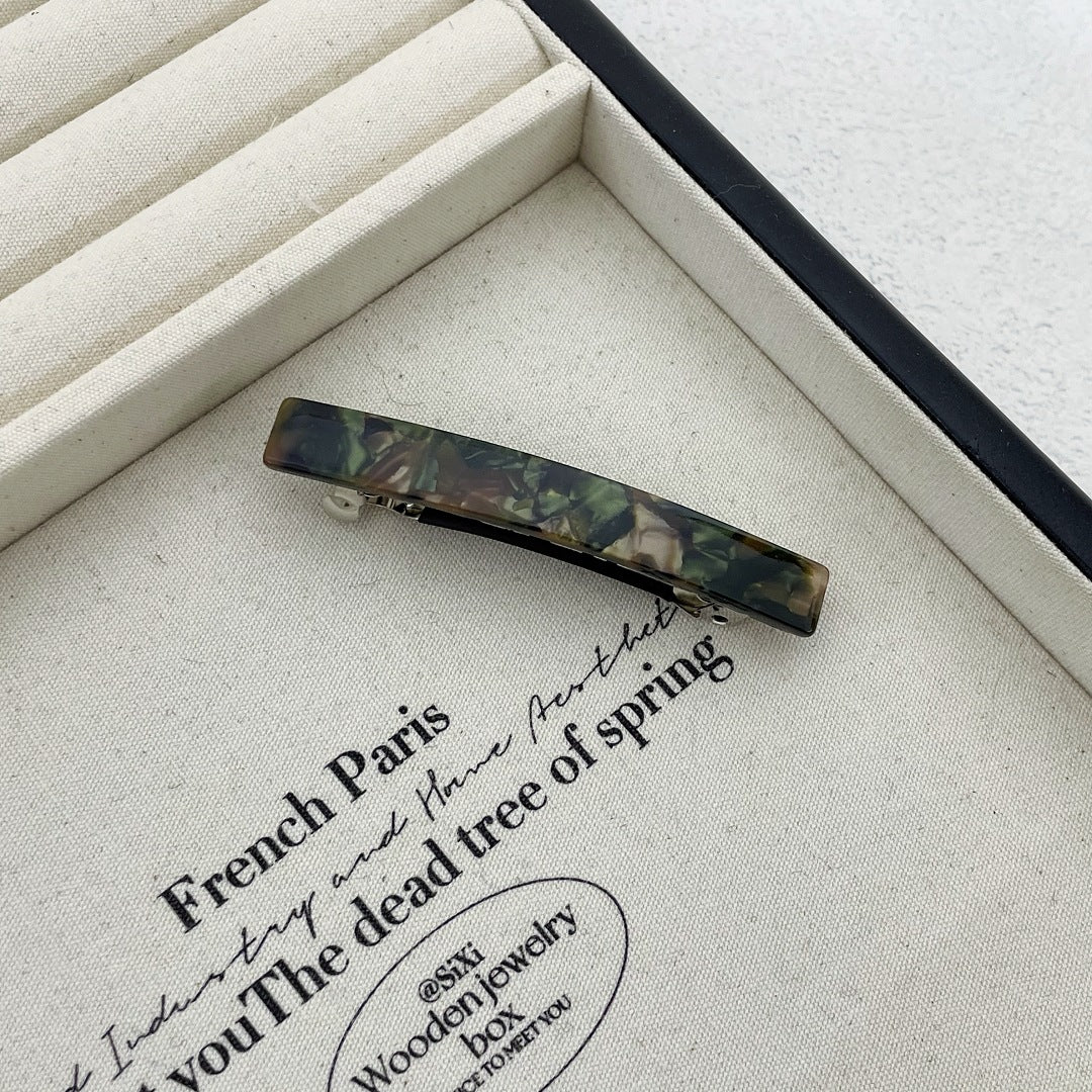 Small resin plain hair barrette