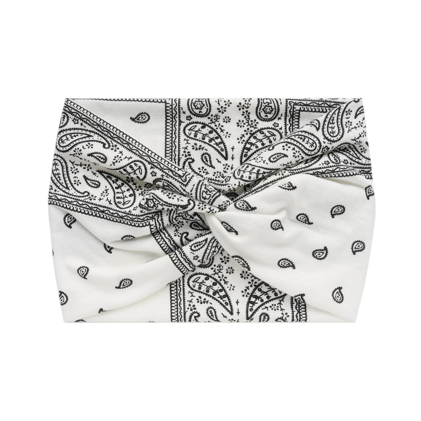 Paisley print super wide twist front stretchy headband