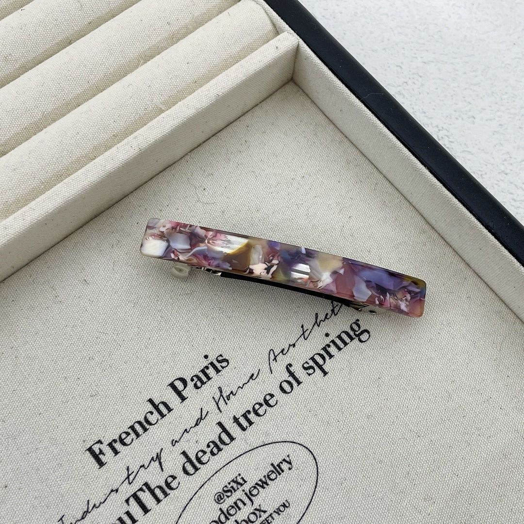 Small resin plain hair barrette