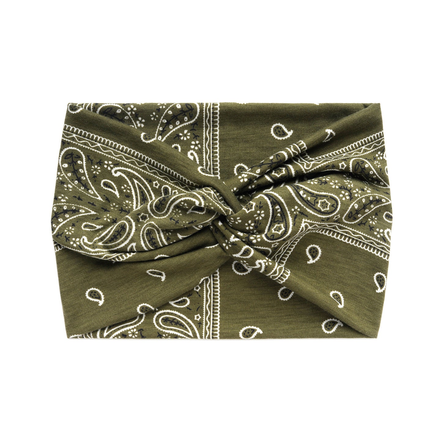 Paisley print super wide twist front stretchy headband