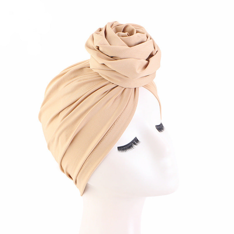 Large flower top soft hair cap