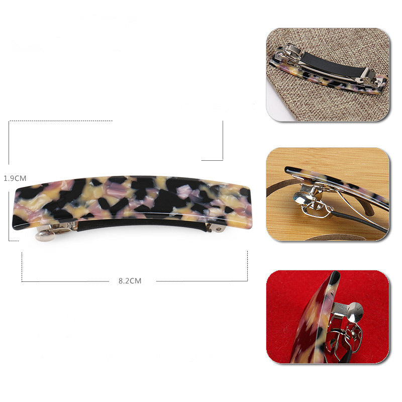 Rectangle resin hair barrette