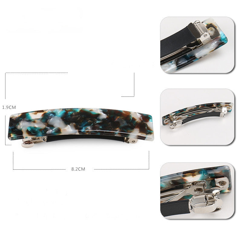 Rectangle resin hair barrette