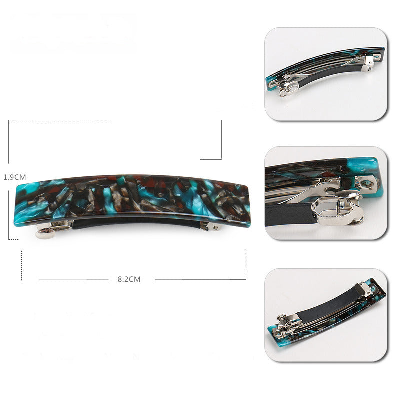 Rectangle resin hair barrette