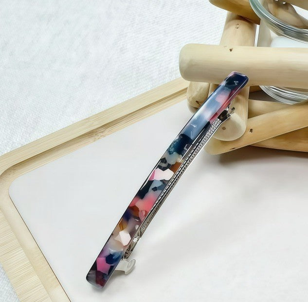 Slim resin hair barrette