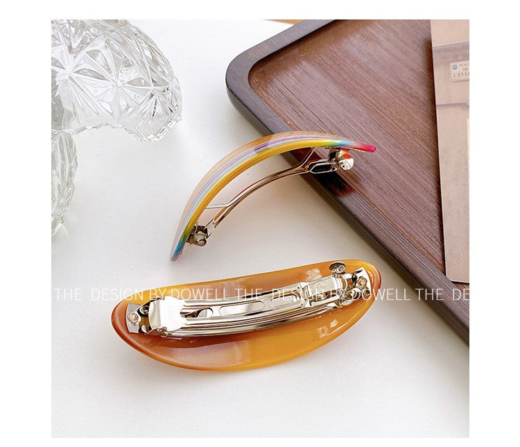 Large oval resin hair barrette
