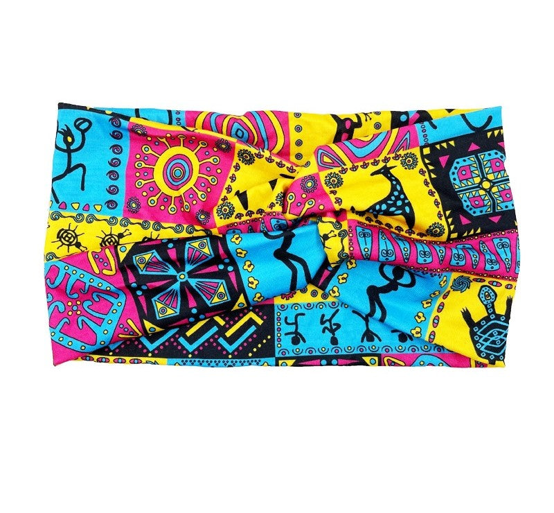 Multicoloured thin twist front stretchy headband