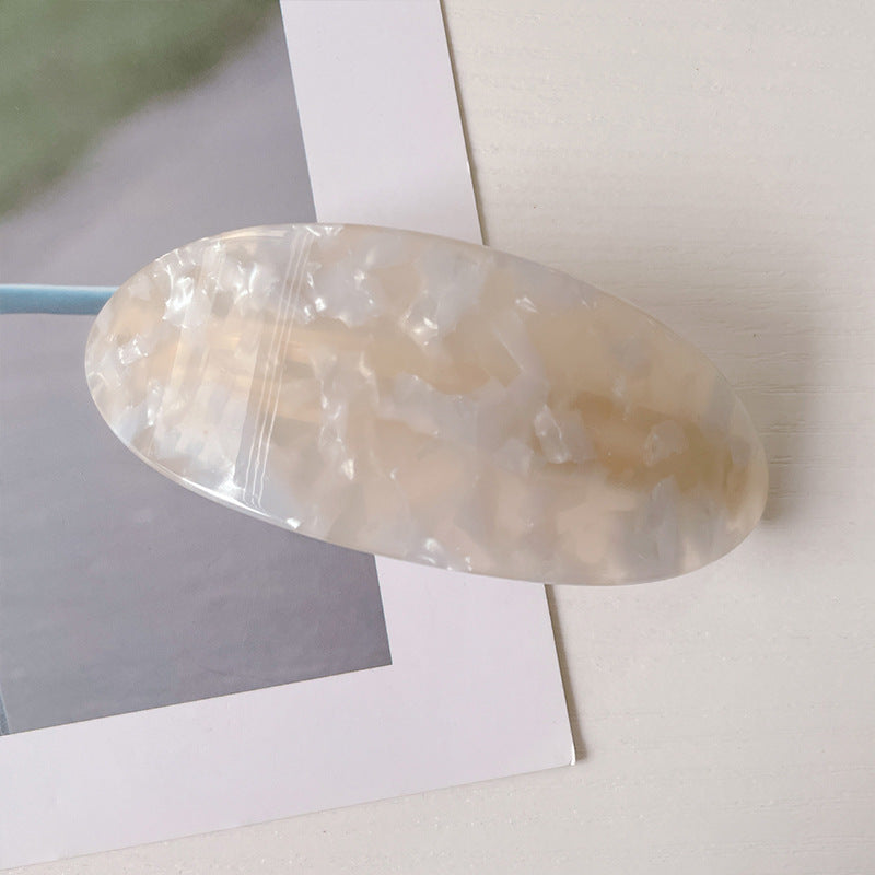 Large oval resin hair barrette