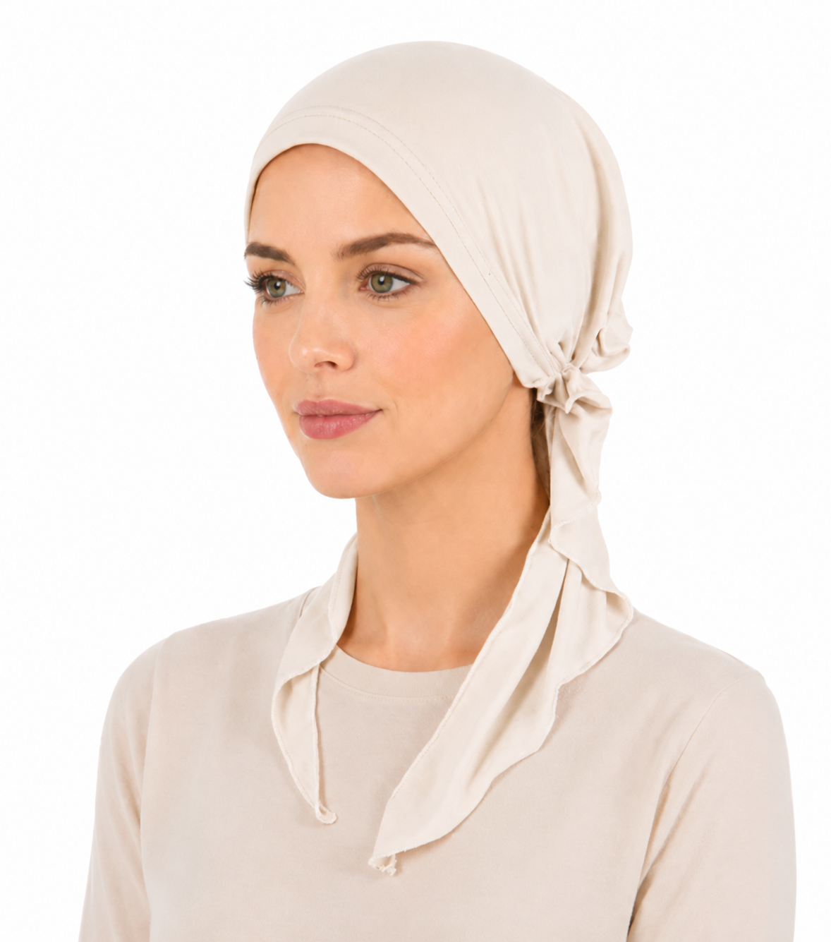 Super soft plain hair cap with scarf