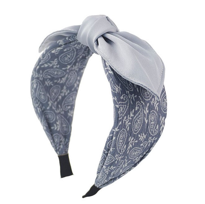 Paisley patterned headband with bow