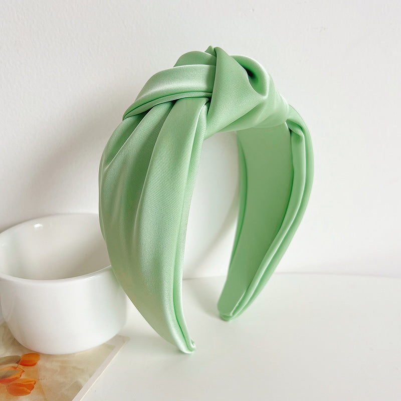 Premium silky satin knotted headband