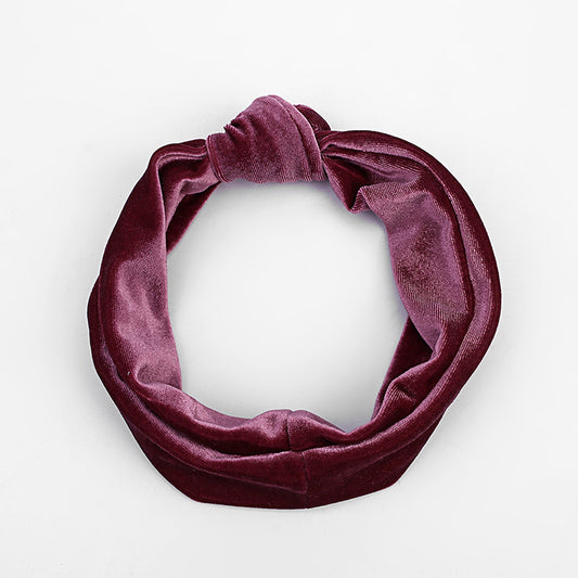 Knot front velvet headband