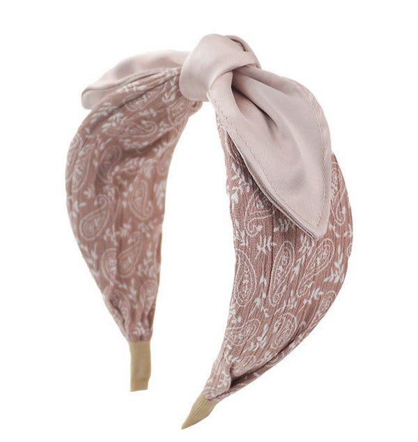 Paisley patterned headband with bow