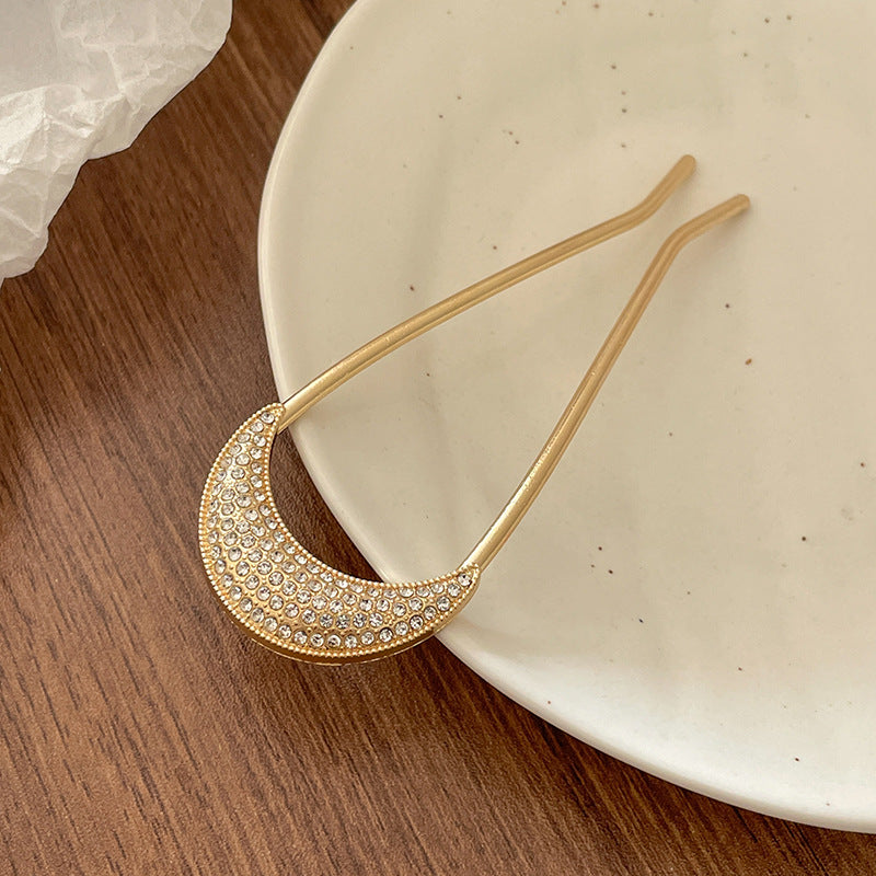 Rhinestones metal hair fork
