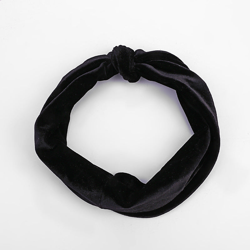 Knot front velvet headband