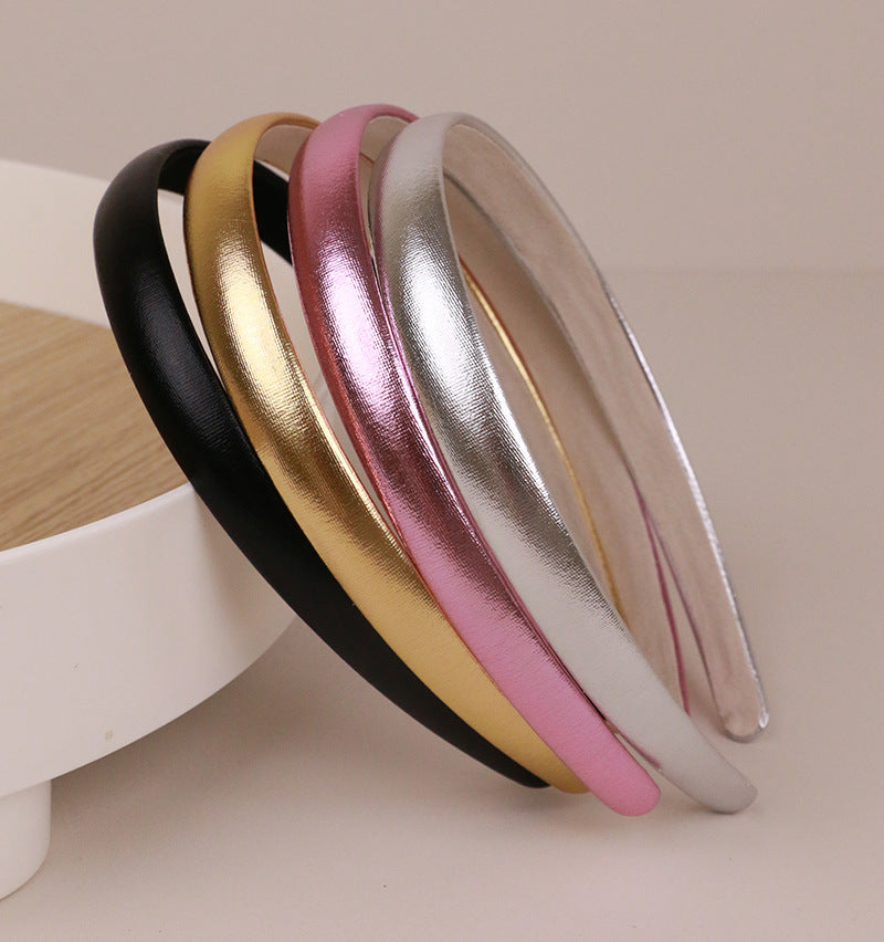 1.5cm wide synthetic leather thin headband