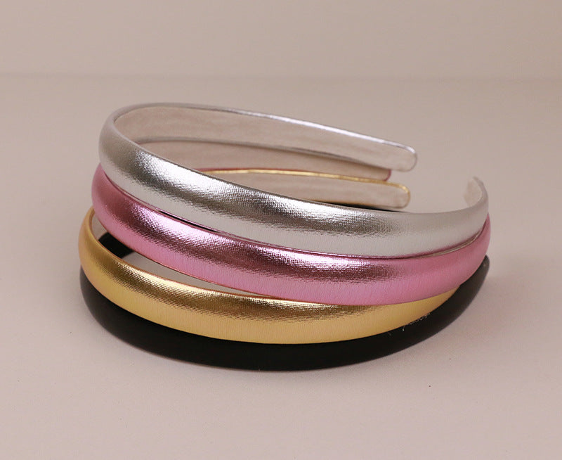 1.5cm wide synthetic leather thin headband