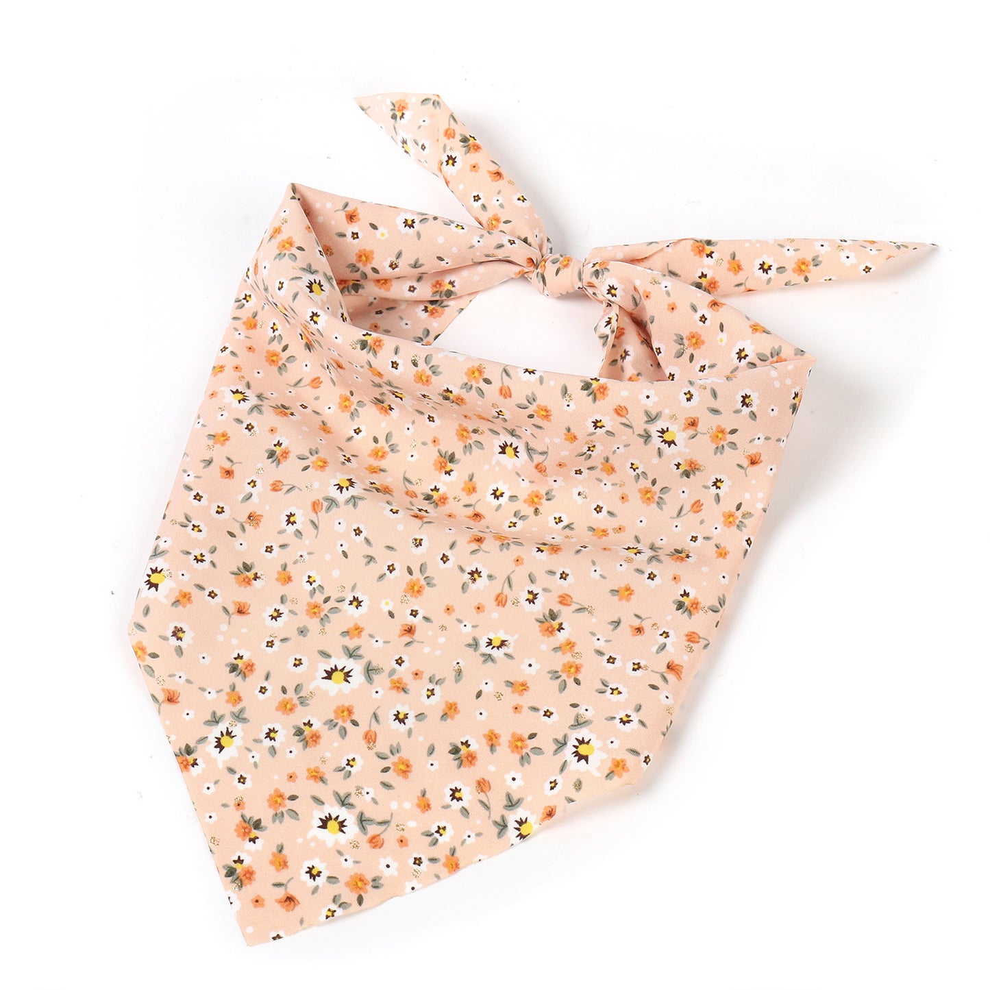 Country flowers print tie-up triangle scarf