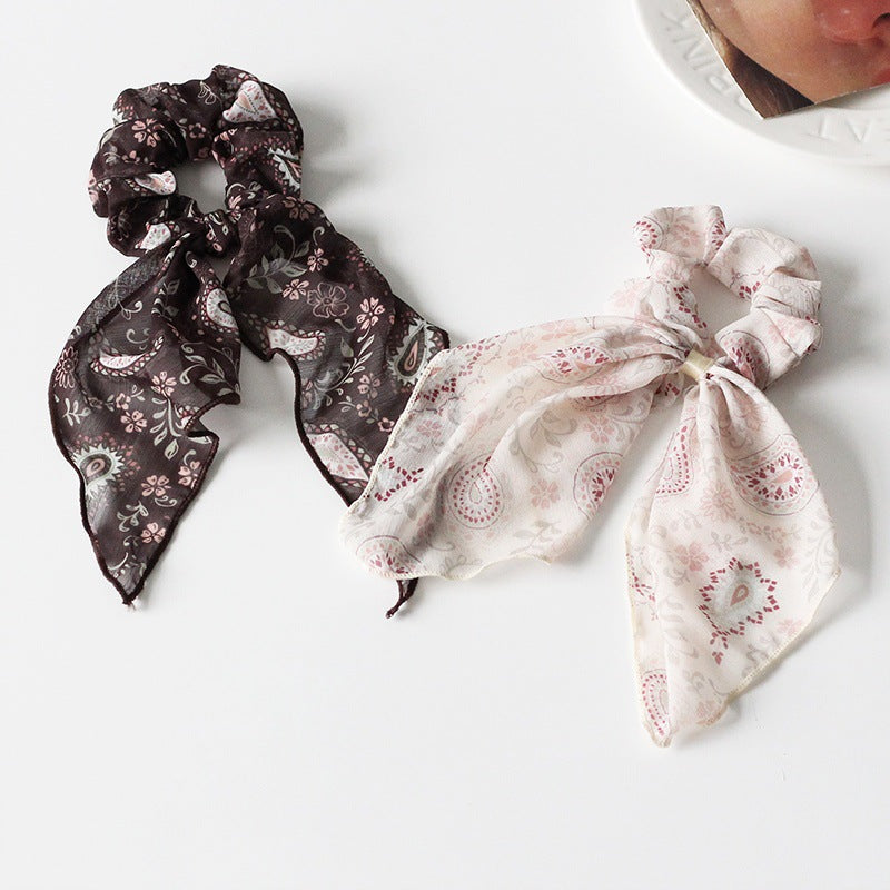 Paisley chiffon scrunchies with tail