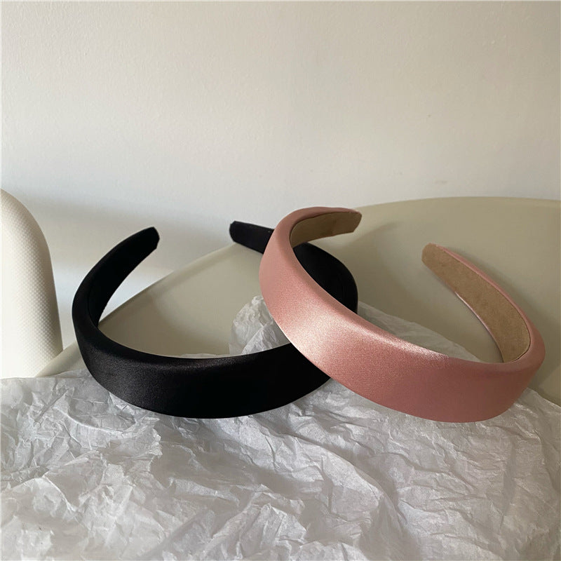 Thinly padded satin headband