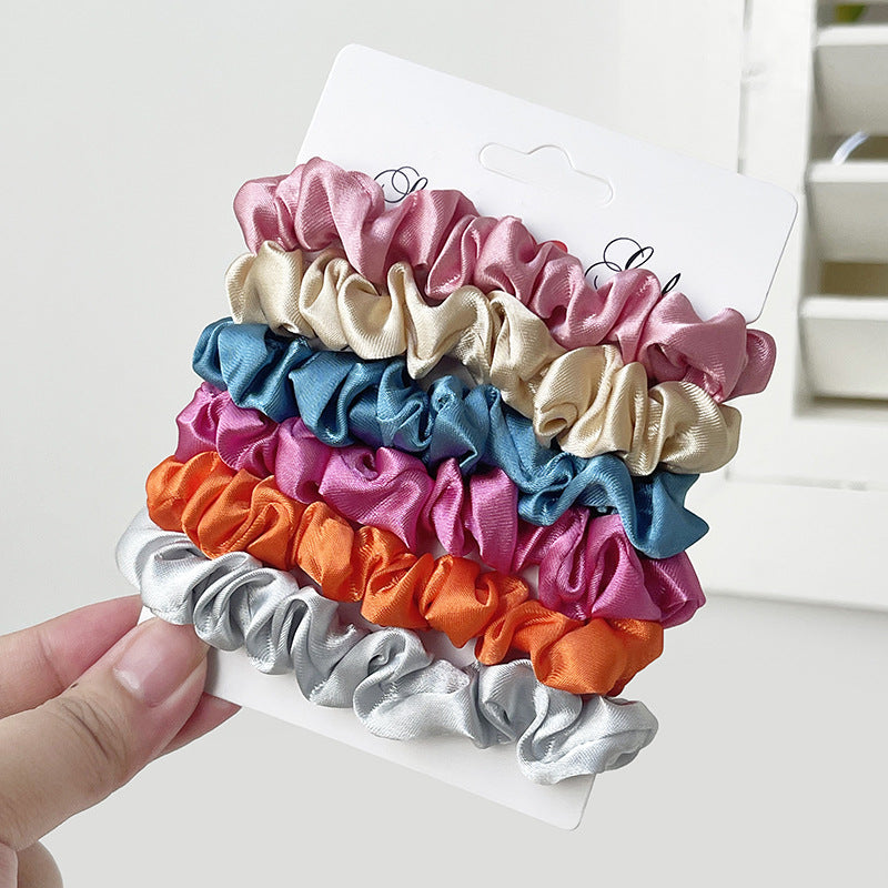 6-pack satin hair elastic