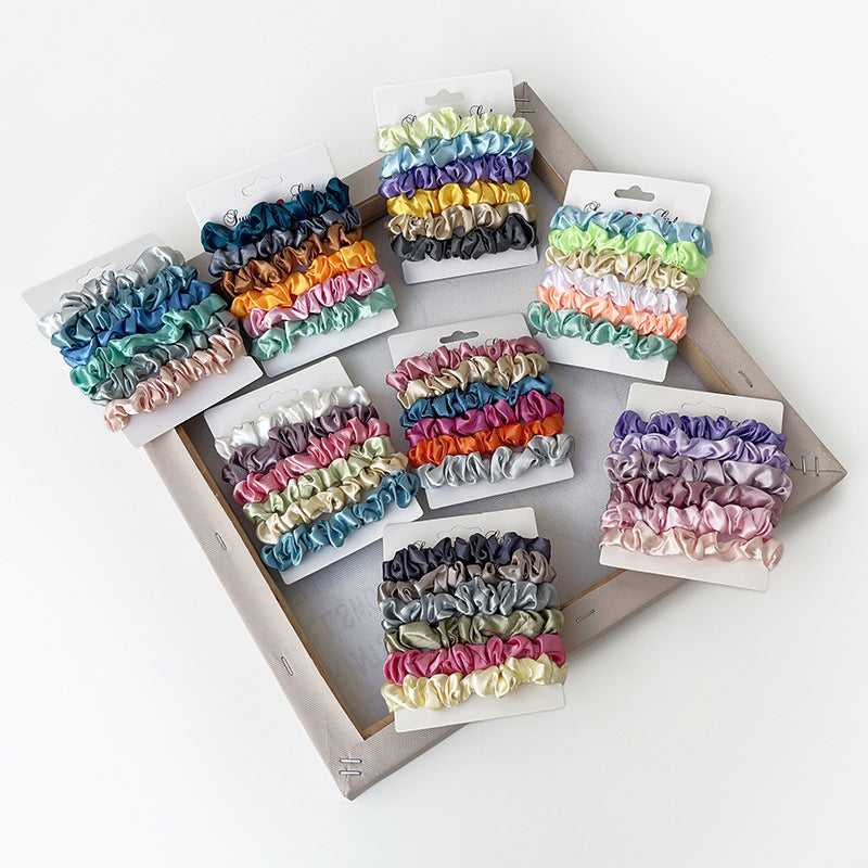 6-pack satin hair elastic