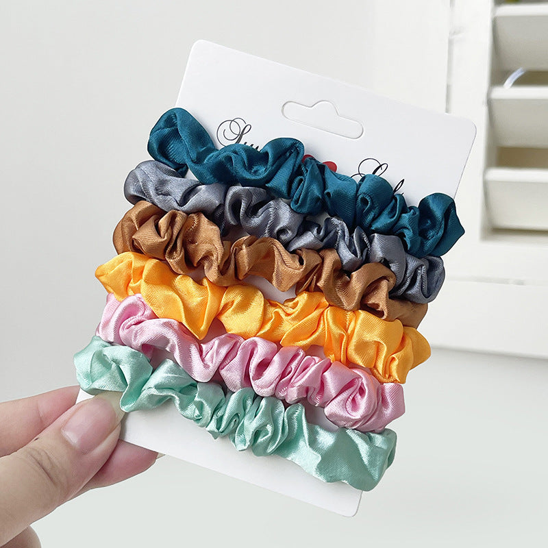 6-pack satin hair elastic