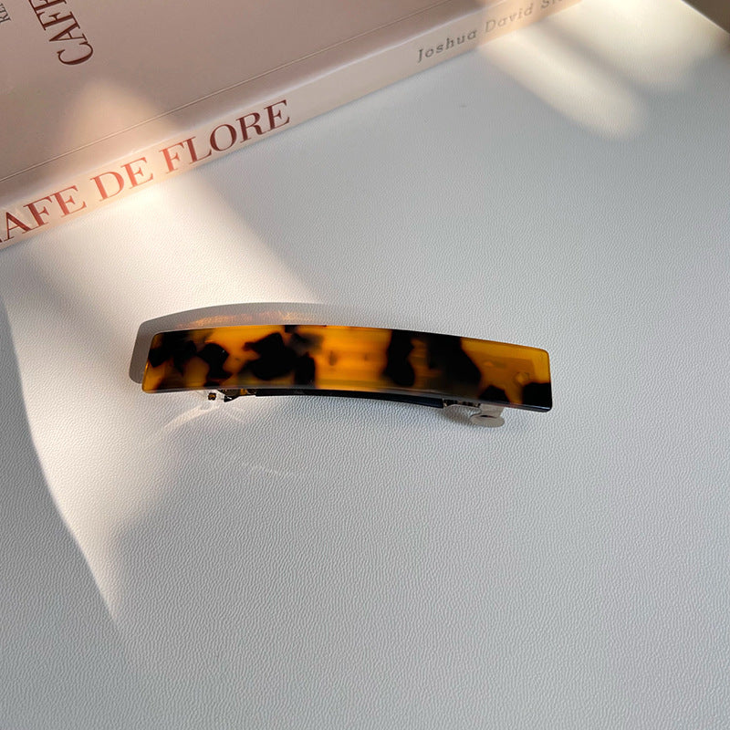 Slim rectangle resin barrette