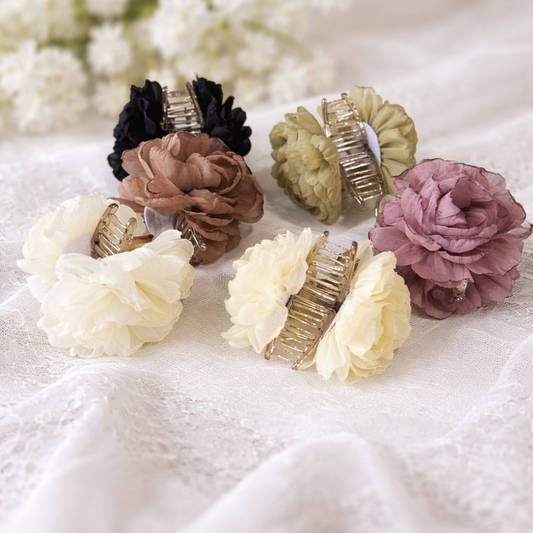 Organza flower hair claw