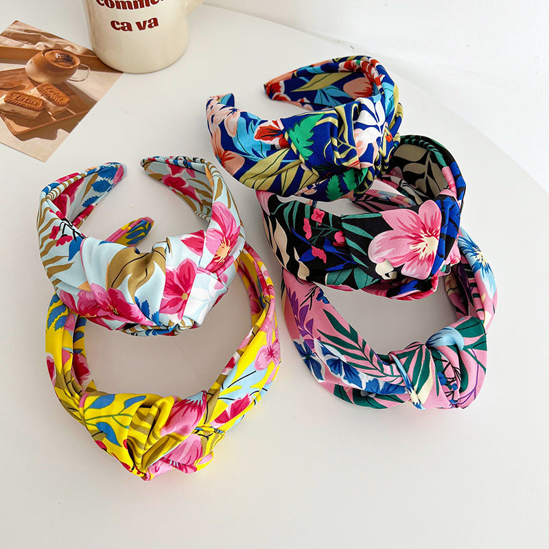 Floral large knotted headband