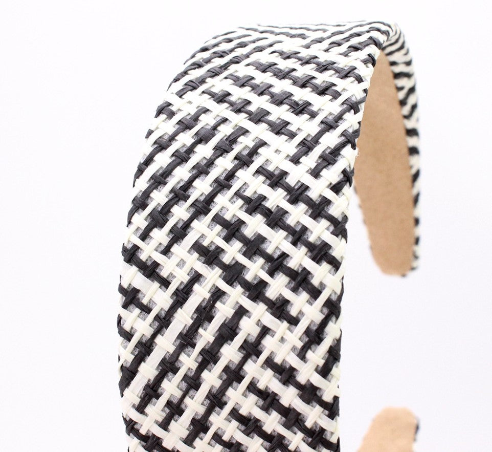 Raffia straw flat rattan headband