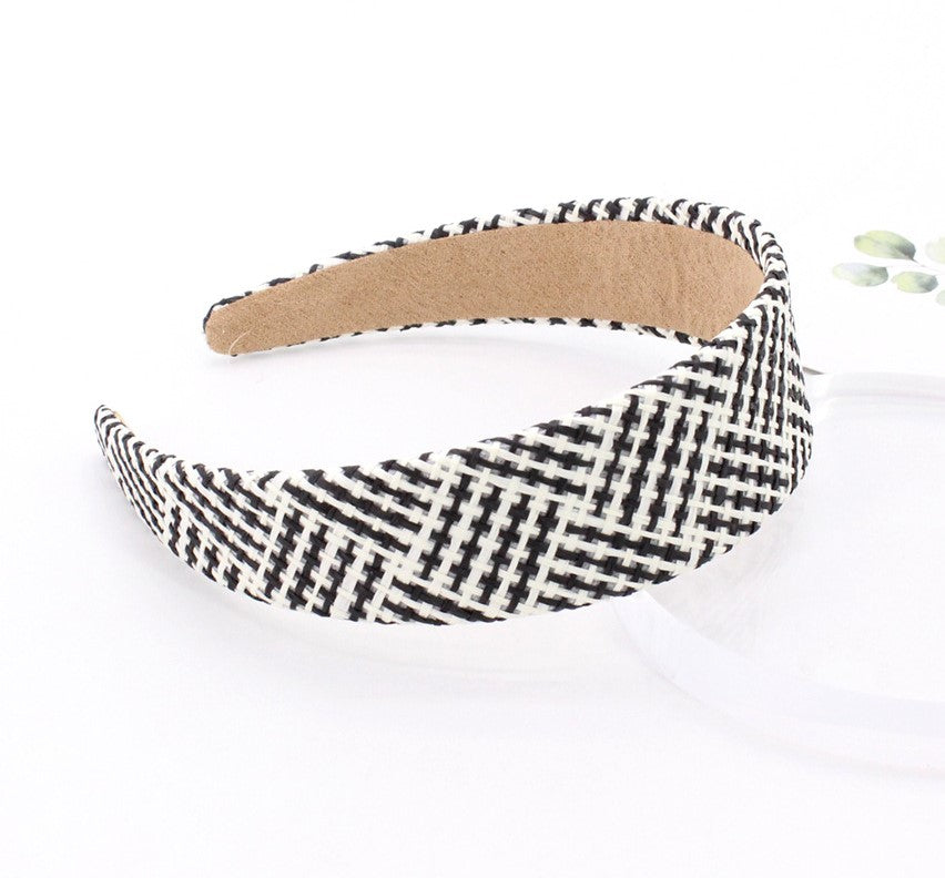 Raffia straw flat rattan headband
