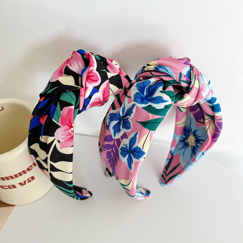 Floral large knotted headband